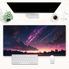Anime Aesthetic Purple Galaxy Cloud Mouse Pad XXL Extended Gaming Desk Mat by Cindasun