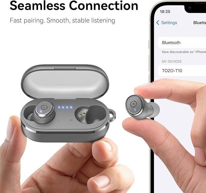 TOZO T10 Wireless Earbuds Bluetooth 5.3 Headphones, App Customize EQ, Ergonomic - Image 8