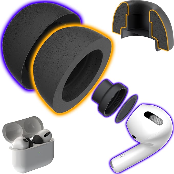Patented AirFoams Pro Ultra V5.0 Memory Foam Ear Tips by CharJenPro