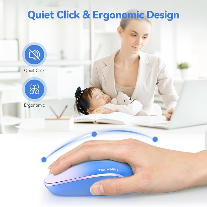 TECKNET Wireless Mouse, 2.4G Quiet Computer Mouse - Image 4