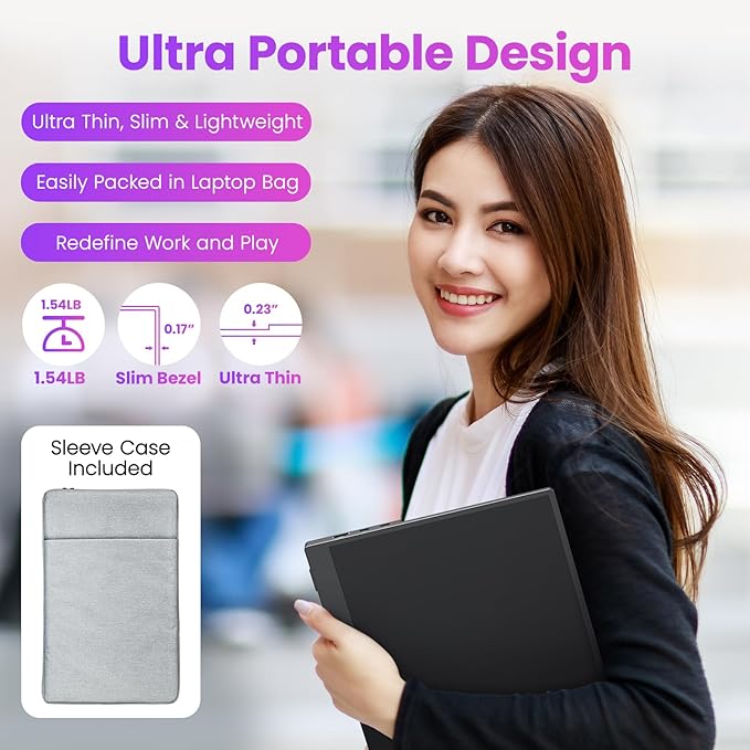 Portable Monitor 15.6 Inch FHD 1080P HDR IPS Travel Monitor - Image 6