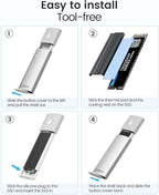 ORICO M.2 NVMe SATA SSD Enclosure Adapter Tool-Free, USB C 3.2 Gen 2 10Gbps NVMe - Image 6