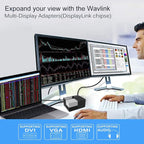 WAVLINK USB 3.0 Laptop Docking Station Dual Monitors, DisplayLink Computer Dock - Image 9