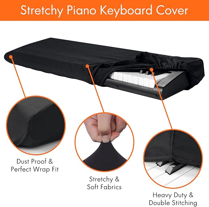 61 Keys Piano Keyboard Dust Cover, Music Stretchy Electronic DirtProof Keyboard - Image 3