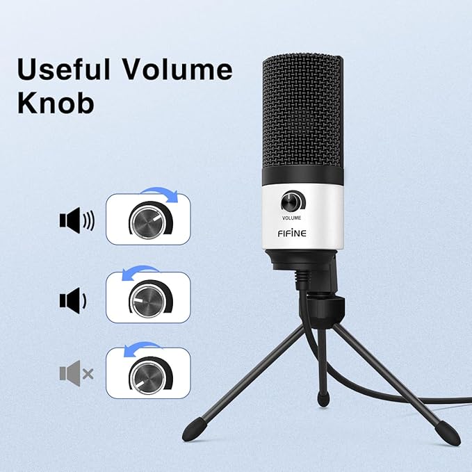 FIFINE USB Podcast Microphone, PC Computer Recording Mic - Image 4
