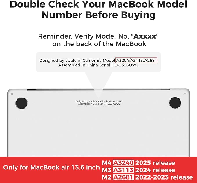iCasso for MacBook Air 13 inch Case 2025 2024-2022 Release M4 A3240 M3 A3113 - Image 2