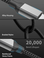 1ft USB C to USB C Cable 4Pack, 60W Short USB C Charger Cable, 12 inch Type C - Image 4
