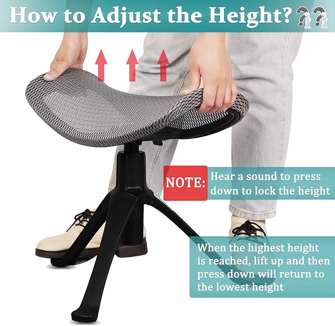 Footrest for Desk Adjustable Height 2-in-1 Function Rotatable Ergonomic Under - Image 2