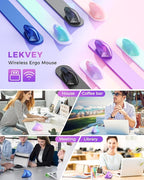 Lekvey Ergonomic Mouse, Wireless Vertical Mouse Rechargeable 2.4 GHz Optical - Image 7
