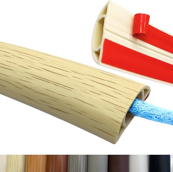 3.3ft Self Adhesive Floor Cord Cover, Heavy Duty Soft PVC Cable Protector and by Unknown