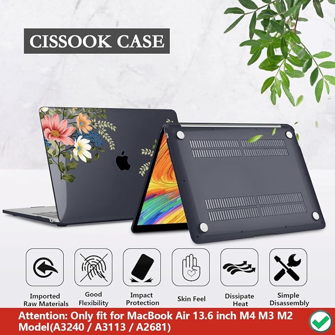 CISSOOK Compatible with MacBook Air 13.6 Inch Case 2025 2024 2023 2022 - Image 6