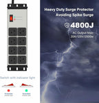 CCCEI Grey Heavy Duty Power Strip Surge Protector 20 AMP, 8 Outlets 12 Gauge - Image 2