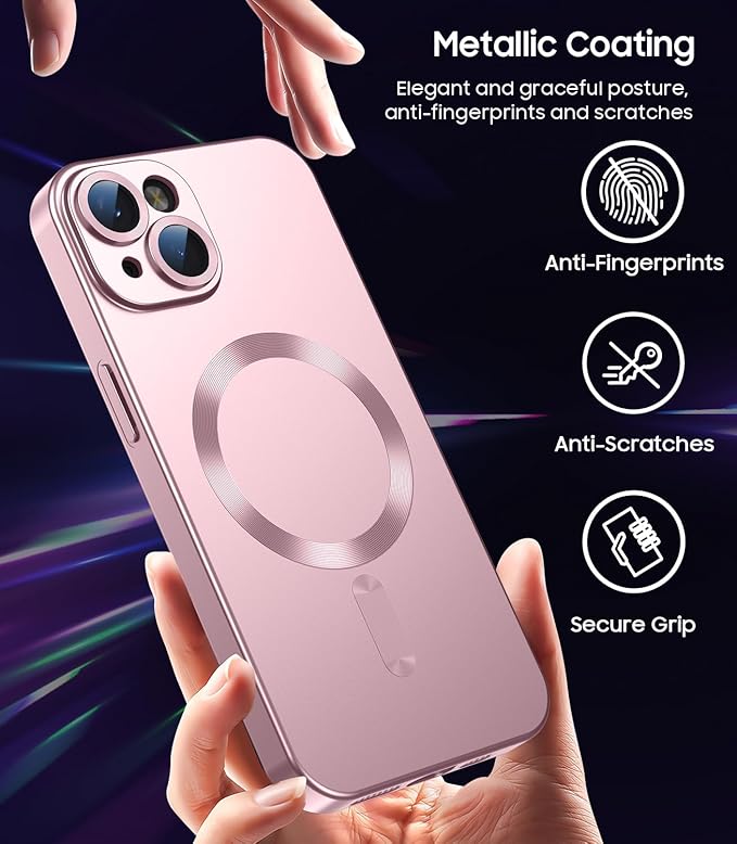Magnetic for iPhone 13 Case Slim Soft Silicone Bumper Shockproof Metallic - Image 6