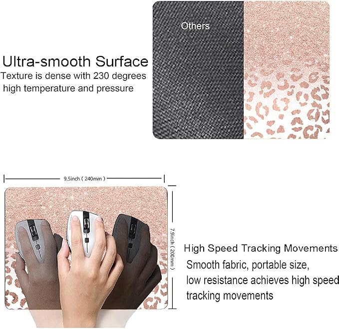 Mouse Pad, Animal Print Mouse Pad Custom Design, Square Waterproof Mouse Pad - Image 3