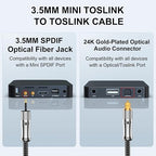 EMK 24K Gold-Plated Toslink to Mini Toslink Cable - Image 5
