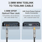 EMK 24K Gold-Plated Toslink to Mini Toslink Cable - Image 5