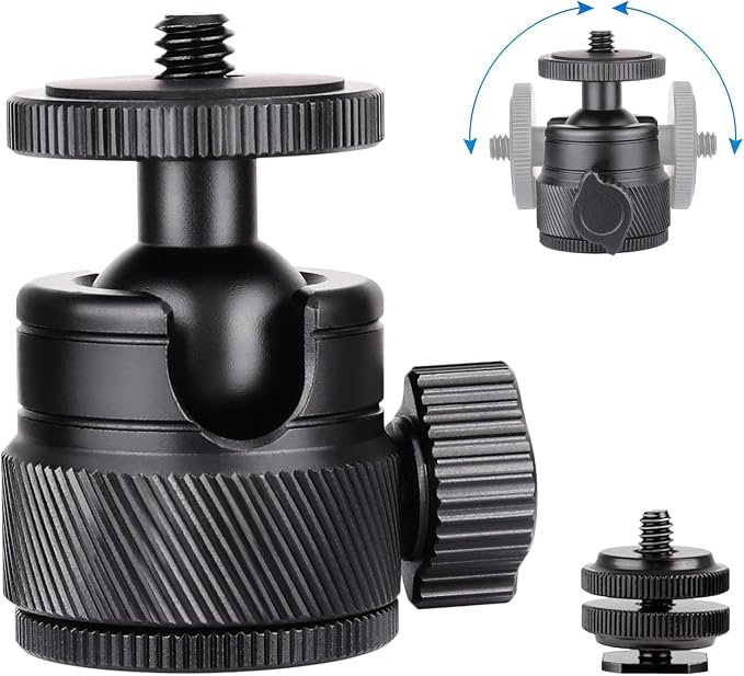 Mini Ball Head, CNC All Metal Aluminum Universal Panoramic Tripod Head Mount by VIELKNOV