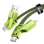 SHEZI 4-in-1 USB C Cable 60W 10FT Fast Charging Flat Nylon Braided Charger Cord - Image 7