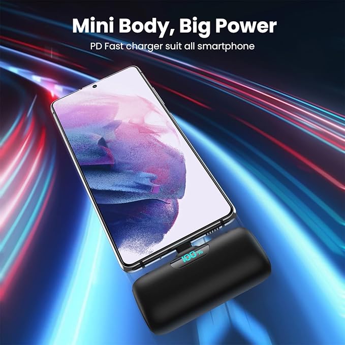 Samll Portable Charger for iPhone 16/15 Series, 5000mAh 3A PD USB C Power Bank - Image 2