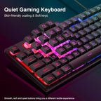 Redragon S107 Gaming Keyboard and Mouse, RGB Gaming Keyboard and 3200 DPI Mouse - Image 3