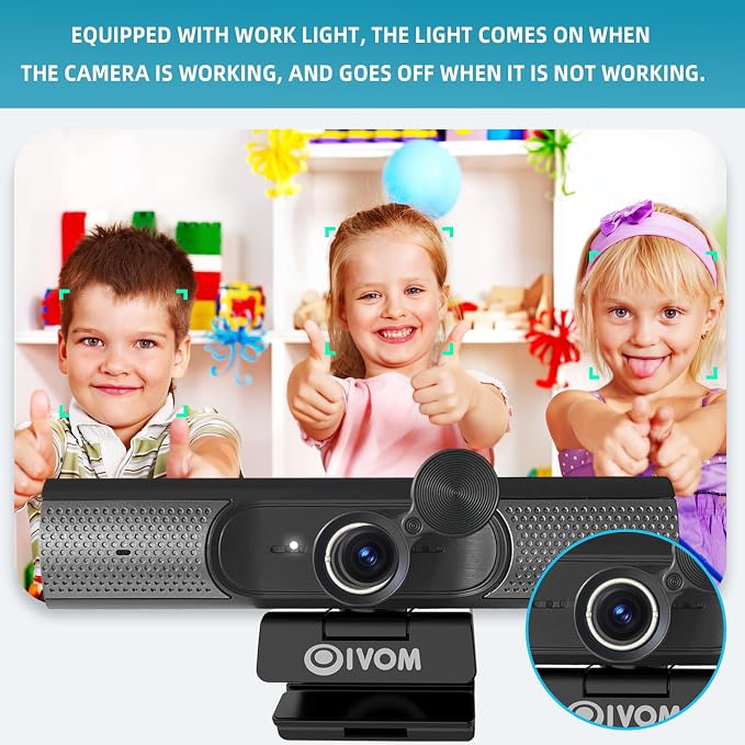 Webcam With Microphone and Speaker, 1080P Web Camera - Image 6