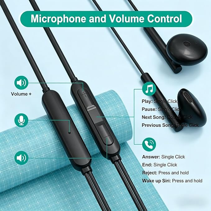 USB C Headphones for iPhone 17 16 15, Wired Headphones USBC for iPad Pro Air - Image 5