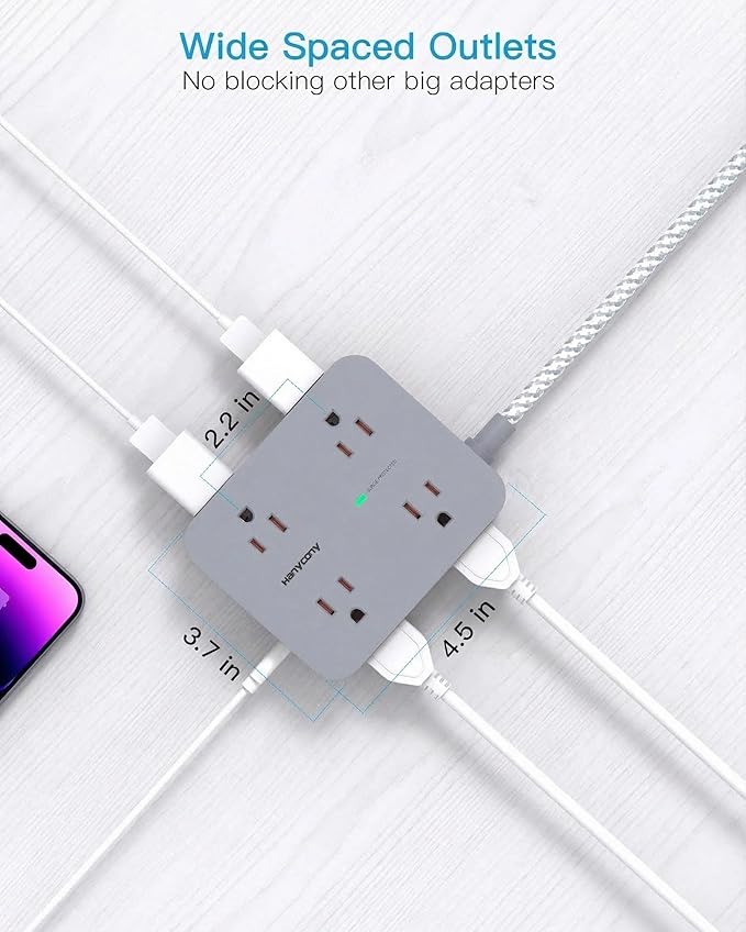 HANYCONY Surge Protector Power Strip 15 Ft Long Cord, Extension Cord 15 Feet - Image 5