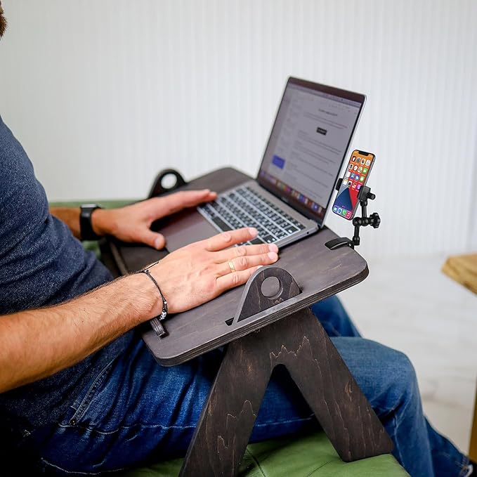 iPhone Mount for Desk/Table/Rod/Kitchen Cabinet, 360°Adjustable Aluminum Alloy - Image 3