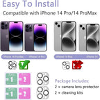 2 Pack Camera Lens Protector for iPhone 14 Pro/iPhone 14 Pro Max, AR Tempered - Image 2