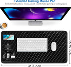 Large Mouse Pad, 31.5x15.7 inch Large Extended Computer Keyboard Mouse Mat - Image 2