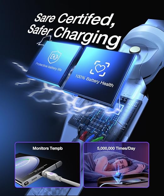 A.S Gen3 USBC Magnetic Charging Cable 240W, 9Pin Type C to Type C Magnet - Image 6