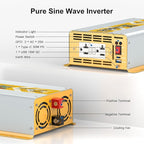 XWJNE 1200W Pure Sine Wave Power Inverter 12V DC to 120V GFCI AC Converter - Image 5