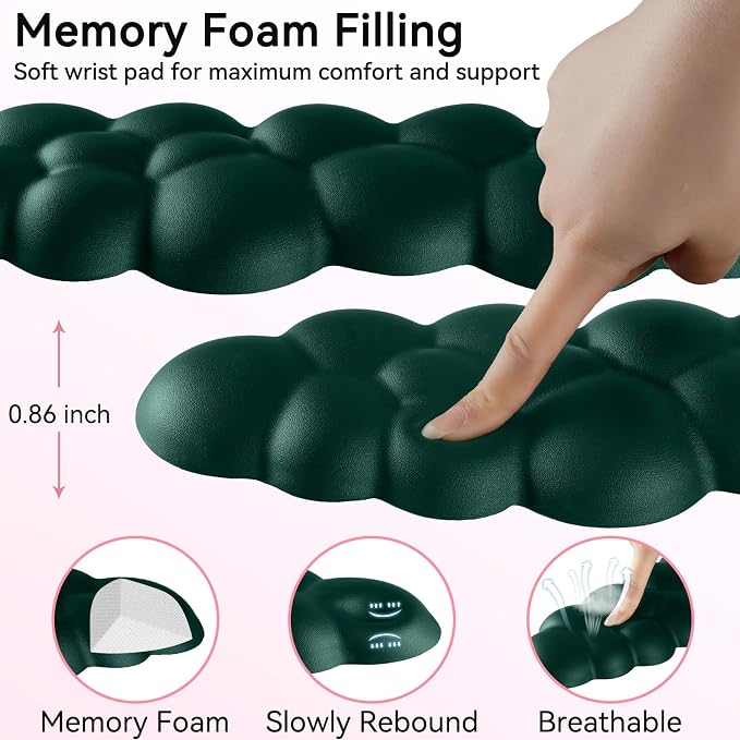 Cloud Wrist Rest for Computer Keyboard, 4-in-1 Memory Foam Leather Cloud - Image 5