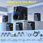 1000W Surround System 5 Wired Satellite Audio Speakers 8 inch Subwoofer 5.1/2.1 - Image 6