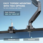 ARES WING Single Monitor Arm, Heavy Duty Adjustable Monitor Arm - Image 8