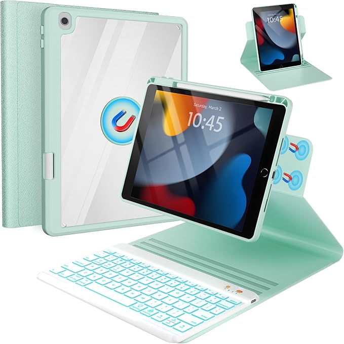 BLUTLOTUS Keyboard Case for 9th Generation for iPad 10.2'' 360° Rotatable by BLUTLOTUS