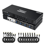 TESmart USB 3.0 HDMI KVM Switch 3 Monitors 4 Computers 4K@60Hz, Audio&Microphone by TESmart