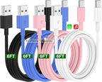Car Carplay Cable for iPhone 17 16 15 Charger Cord, 4 Pack 6FT USB A to USB C by Cabepow