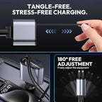 120W Retractable Car Charger 4-in-1 USB-C & Lightning Cable – Fast Charging - Image 7