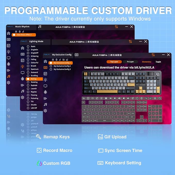 AULA F108 PRO - Wireless Mechanical Keyboard - Image 9