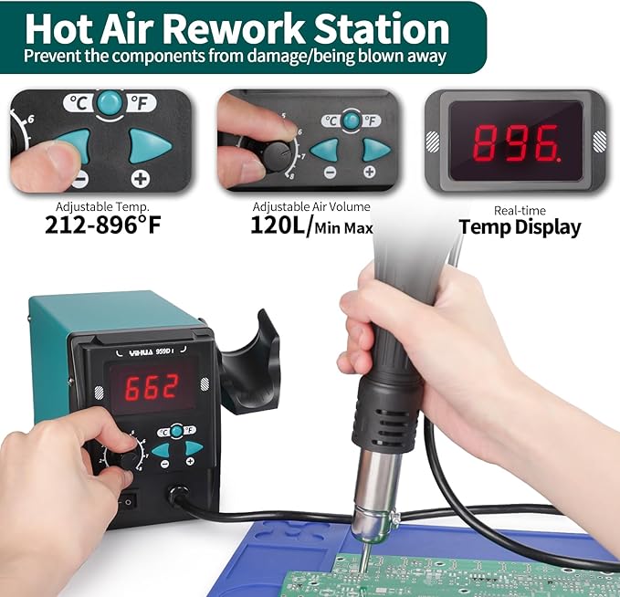 YIHUA 959D I Digital Hot Air Rework Station - Image 3