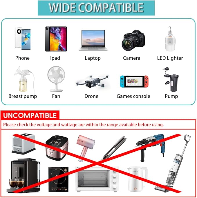 300W Car Power Inverter, DC 12V to 110V AC Car Plug Adapter - Image 8