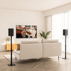 Mounting Dream Black Alloy Steel Speaker Stands, Height Adjustable Bookshelf - Image 7