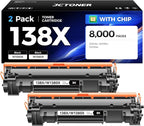 138X Black Toner Cartridge 2-Pack by JCTONER