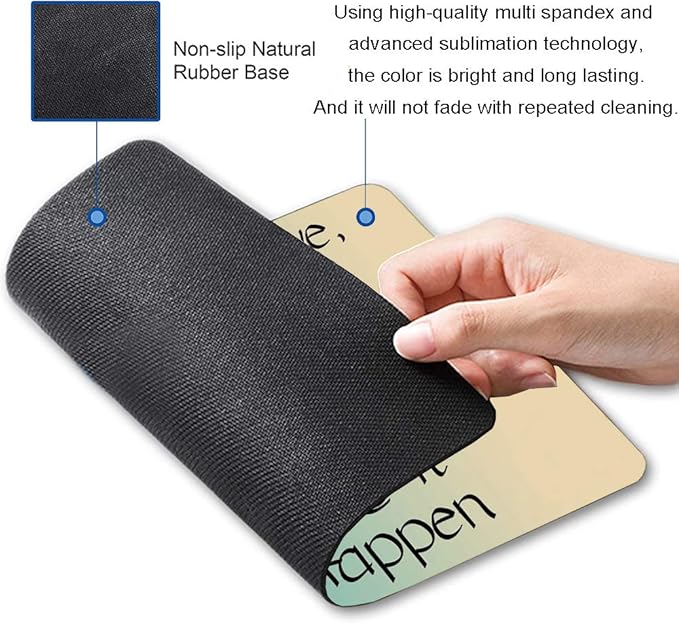 Gaming Mouse Pad, Stay Positive Work Hard and Make It Happen Mouse Pad Non-Slip - Image 2