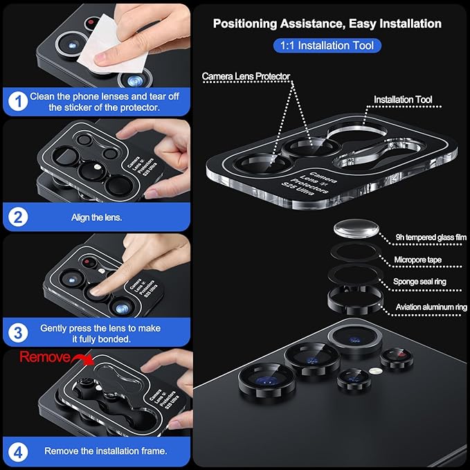 WSKEN for Samsung Galaxy S25 Ultra Camera Lens Protector - Image 6