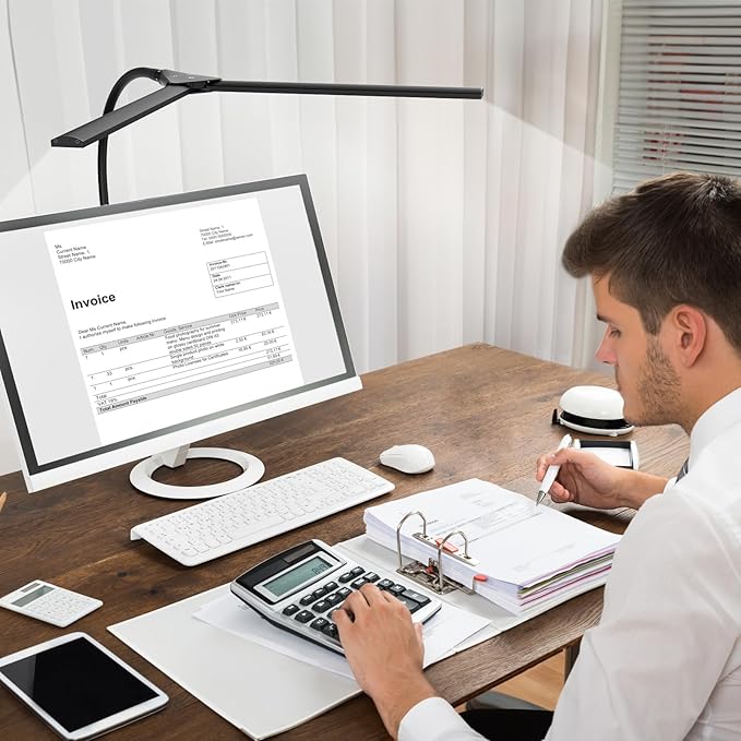 Hensam Desk Lamps for Home Office, Eye-Caring Architect LED Desk Light - Image 8