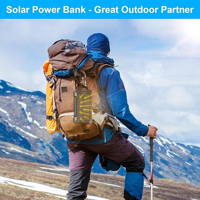 Solar Charger Power Bank 49800mAh Wireless Portable Phone Charger, 22.5W QC3.0 - Image 7