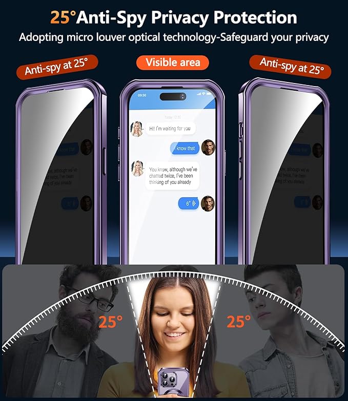 Magnetic Case for iPhone 14 Pro MaxMil-Grade Shockproof Full body Anti-Spy - Image 3