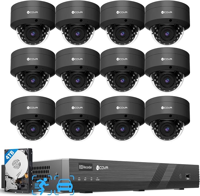 4COVR Commercial Security Camera System 4K PoE, 16 Channel NVR 4TB HDD by 4COVR